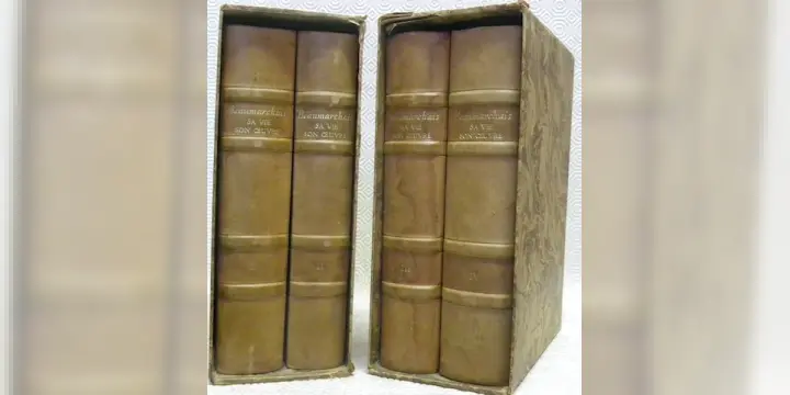1732-1799 Beaumarchais sa vie et son oeuvre. Mémoires et théâtre complet collationnés sur les…