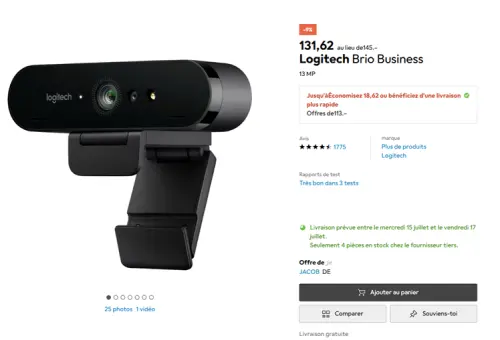 Logitech Brio 4k Business à Reconvilier