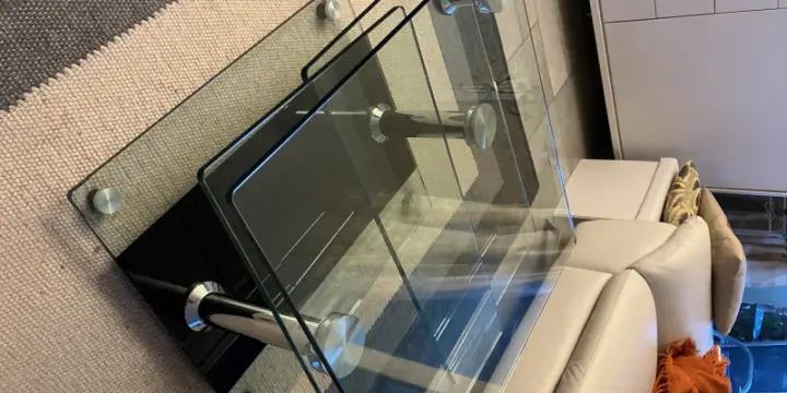 Table de salon verre tremp extensible