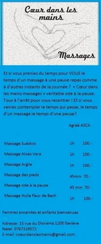 Coeur dans les mains massages Agréé ASCA à Genève