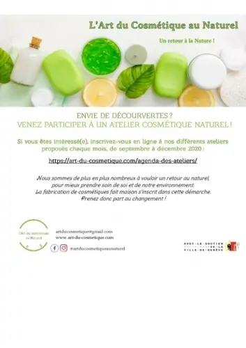 VENEZ PARTICIPER À UN ATELIER COSMÉTIQUE NATUREL ! à Genève