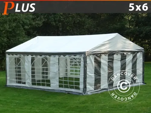 Partyzelt PLUS 5x6m PE, Grau/Weiß à Zurich
