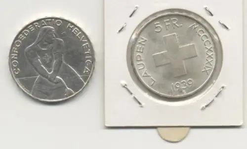 Monnaie de 5.- laupen 1039 argent  à Monthey