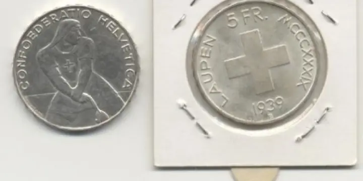 Monnaie de 5.- laupen 1039 argent 