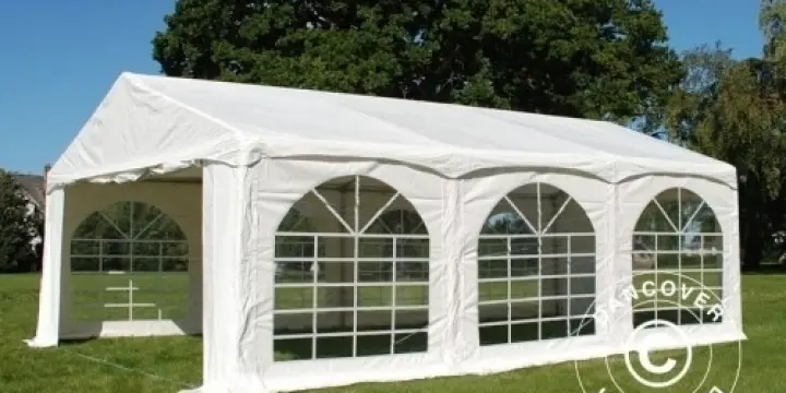 Partyzelt Original 4x6m PVC, "Arched", Weiß