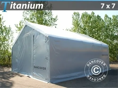 Lagerzelt Titanium 7x7x2,5x4,2m, Weiß / Grau à Zurich