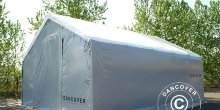 Lagerzelt Titanium 7x7x2,5x4,2m, Weiß / Grau