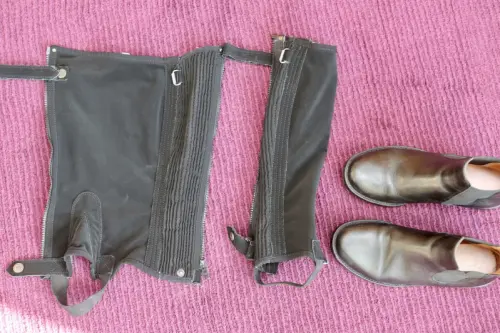 Boots Équitation enfant cuir noir 36 + mini-chaps Siena XS à Chêne-Bougeries