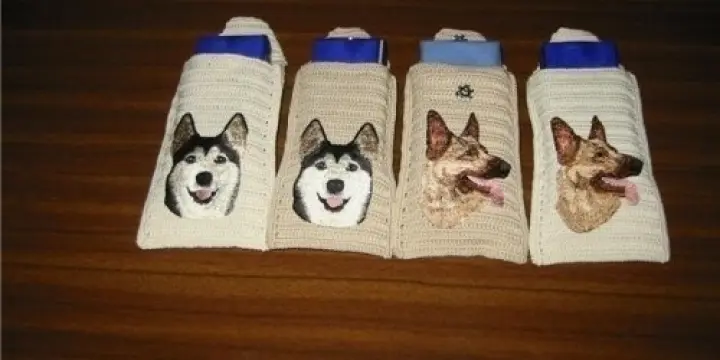 pochettes à mouchoirs fait au crochet