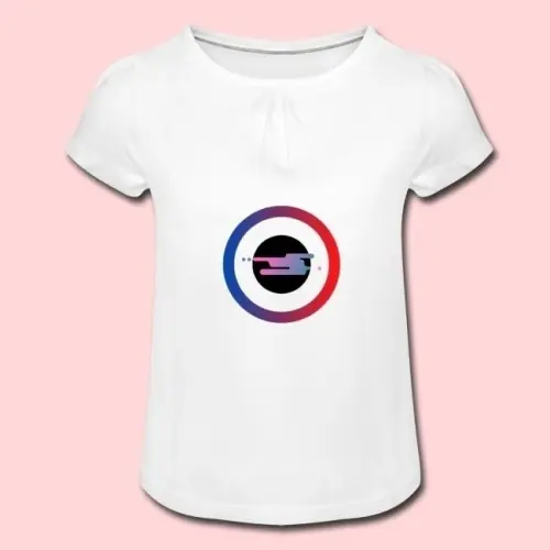 T-shirt à fronces au col Fille à Paris