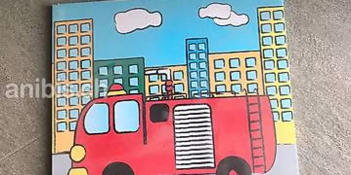 Tableau camion de pompier pour chambre d'enfant