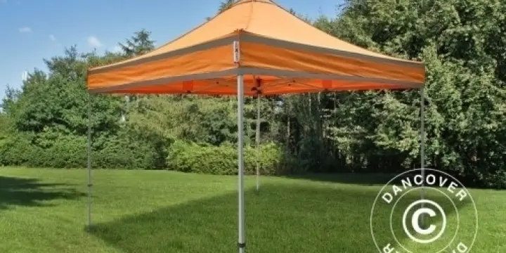 Faltzelt FleXtents PRO Arbeitszelt 3x3m Orange mit Reflek