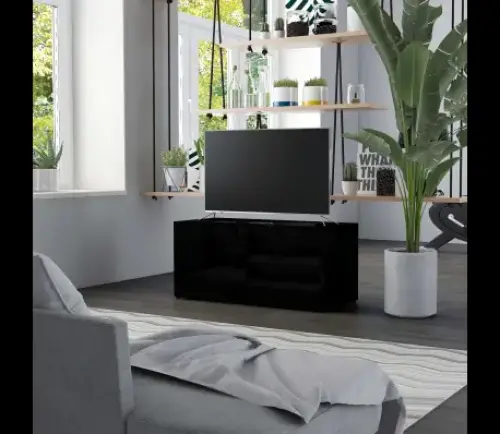 Meuble TV Noir brillant Aggloméré à geneve
