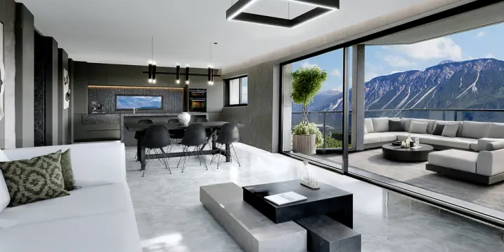 A VENDRE VILLA D'ARCHITECTE 5.5 PCES A MIEGE (NOBLE-CONTREE)