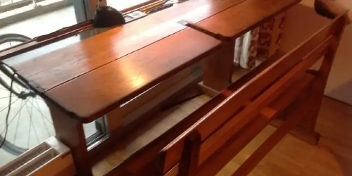 ancien banc d'école 2 places