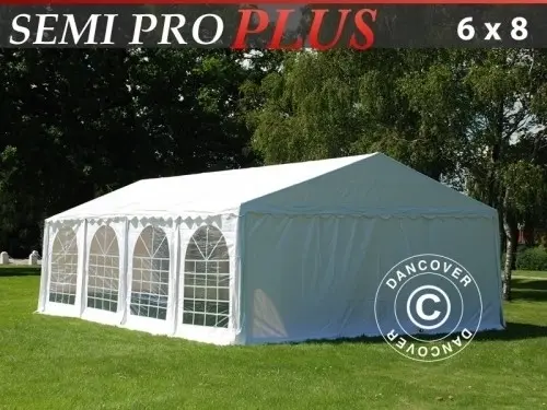 Partyzelt SEMI PRO Plus 6x8m PVC, Weiß à Zurich