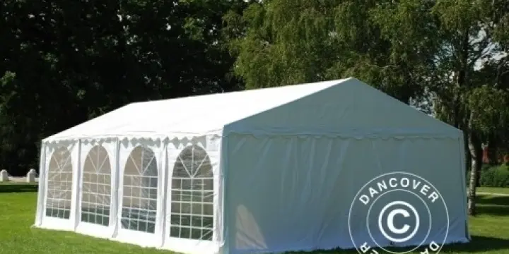 Partyzelt SEMI PRO Plus 6x8m PVC, Weiß