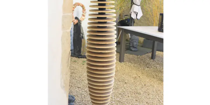 Sculpture en Ardoise et Grès Beige de Chine - Statue Jardin - Décoration Maison