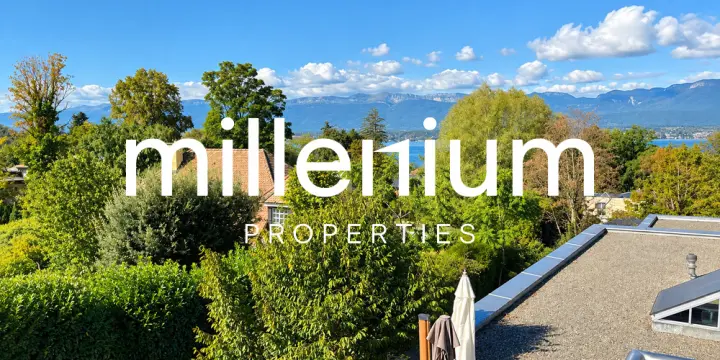 Belle villa familiale contemporaine avec vue sur le lac à Anières