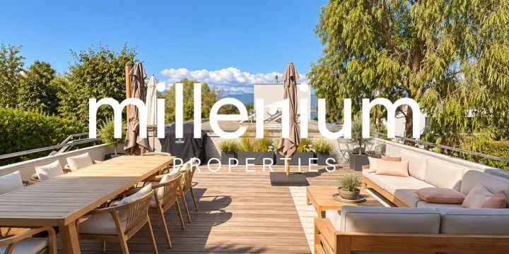 Belle villa familiale contemporaine avec vue sur le lac à Anières