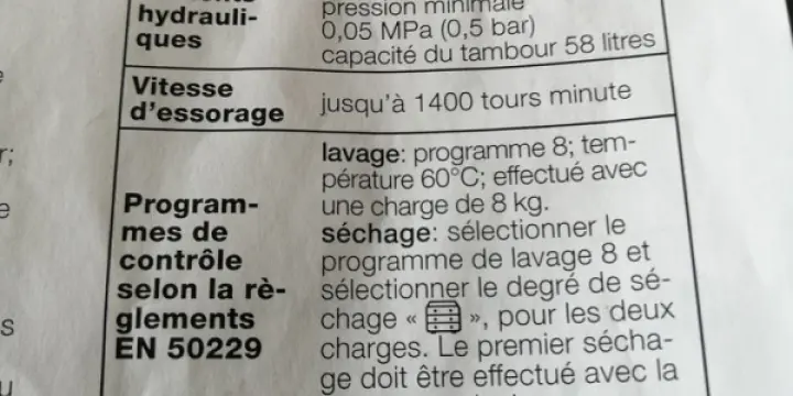 Lave linge l'avant sechante  44 Châteaubriant