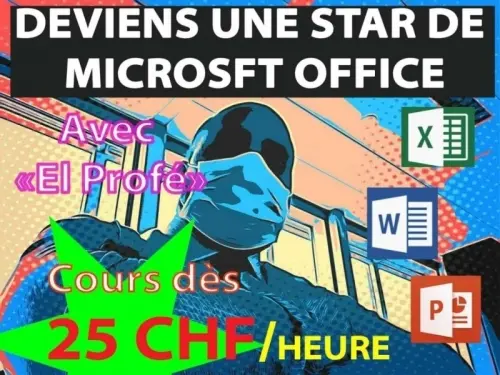 Cours Microsoft Office, Excel, Word, PowerPoint- 25Chf/h à Chêne-Bougeries