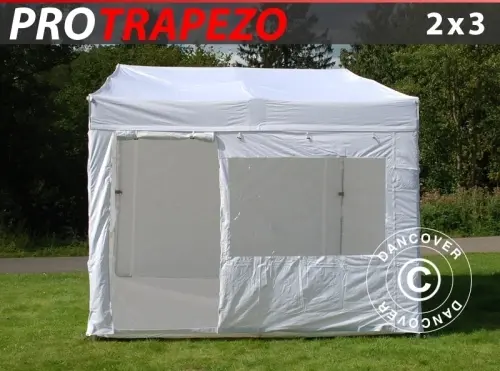 Faltzelt FleXtents PRO Trapezo 2x3m Weiß, mit 4 wänden à Zurich