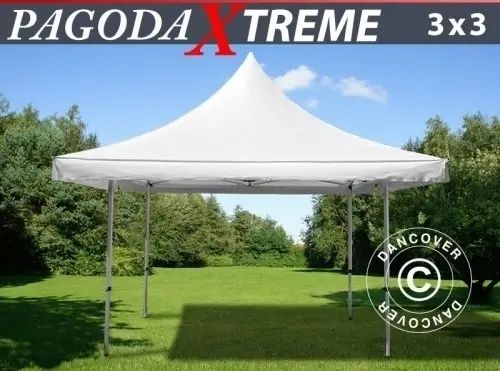 Faltzelt FleXtents Pagoda Xtreme 3x3m / (4x4m) Weiß à Zurich