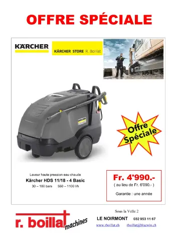 Laveur haute pression Kärcher HDS 11/18 - 4 Basic à Le Noirmont