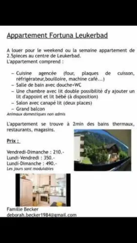 Appartement de vacances rénové à LOECHE-LES-BAINS à Loèche-les-Bains, Suisse