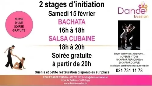 Deux stages d’initiation pour la BACHATA à cugy