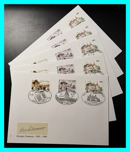 5 enveloppes Simenon à Cernier