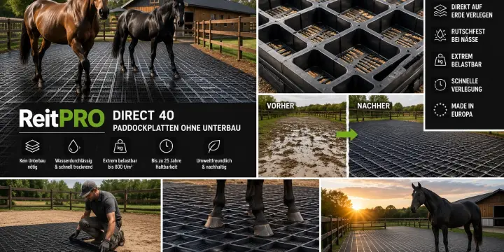 ReitPRO40 Dalles de paddock | Dalles alvéolées - Sans fondation