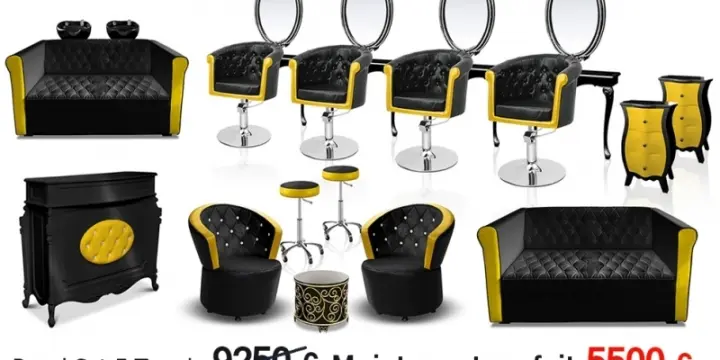Ensemble coiffure Tabouret de coiffeur Miroir Fauteuil