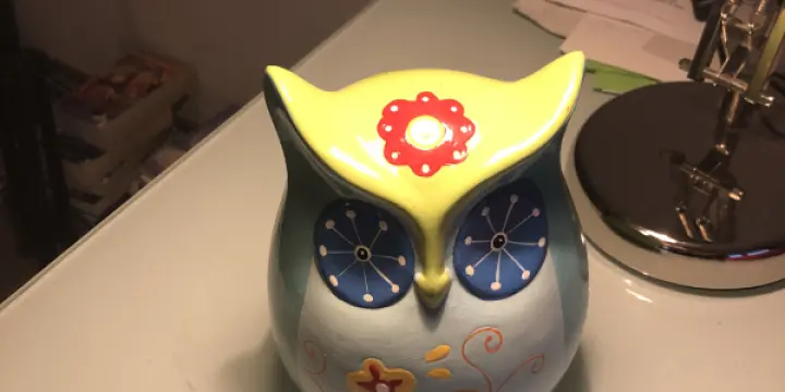 Grande tire-lire hibou 19 cm