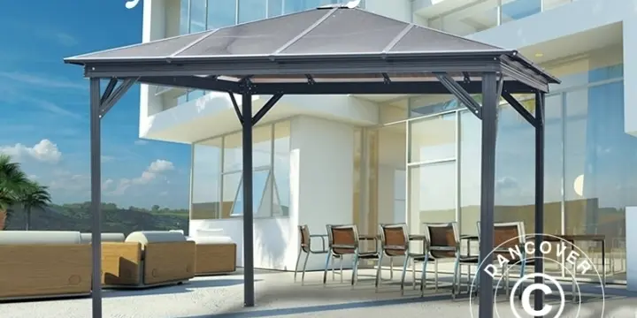 Pavillon Santa Monica, 3x3m, Grau