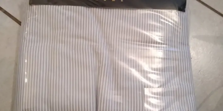 Housse de drap Ralph Lauren blanc ligne bleu