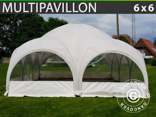 Kuppelzelt Multipavillon 6x6m, Weiß à Zurich