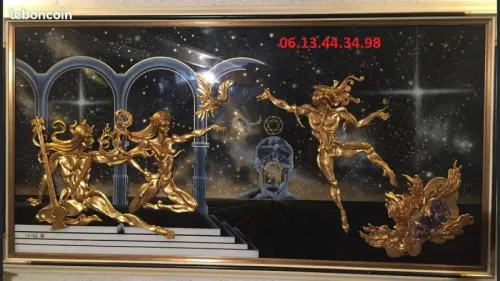 Tableau Sculpture pulsé or 22 carats à Vernantes