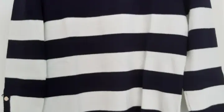 Pull à rayures Stradivarius, taille S Vert, blanc, bleu