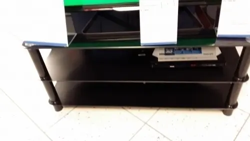 meuble de tele neuve noir et vitre