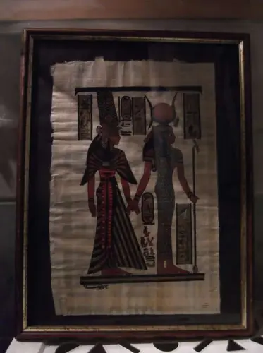Tableau papyrus égyptien femmes à Thônex