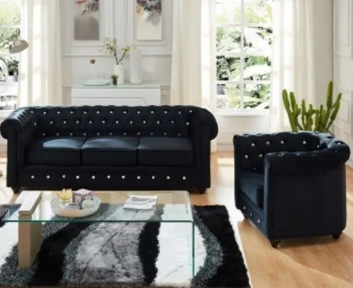 Canapé et fauteuil noir NEUF URGENT à Yverdon