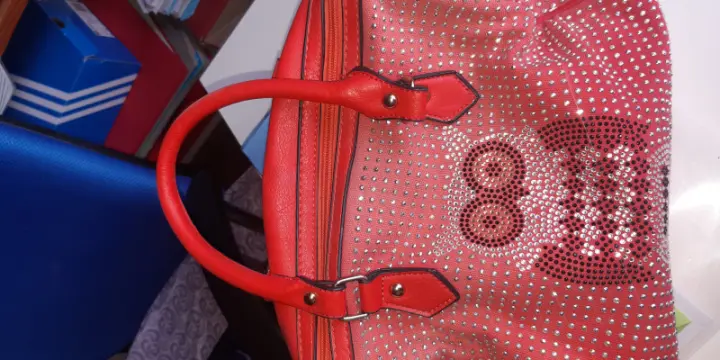 Sac à main rouge motif hibou