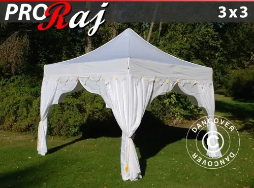 Faltzelt FleXtents PRO "Raj" 3x3m Weiß/Gold à Zurich