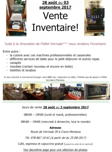 Vente Inventaire hotel à Montana