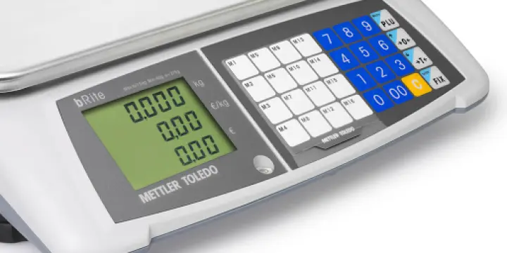 Balance poids-prix Mettler-Toledo bRite Standard, calibrée.