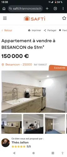 Appartement F 2 à Besançon