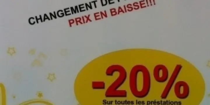 - 20% sur toutes préstations
