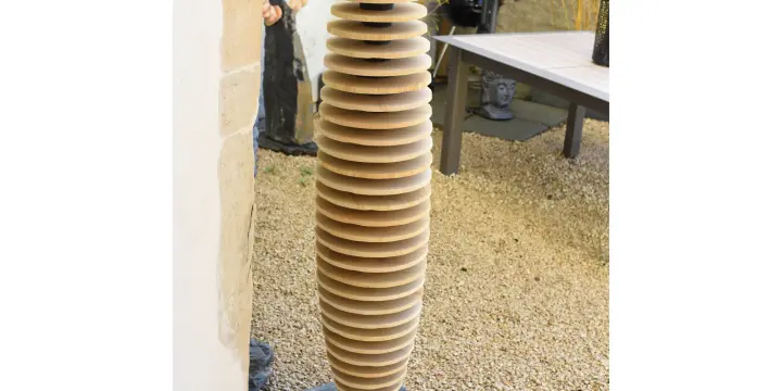 Sculpture en Ardoise et Grès Beige de Chine - Statue Jardin - Décoration Maison